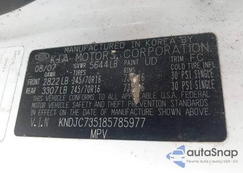 2008 Kia Sorento Lx from USA, damaged, VIN KNDJC735185785977